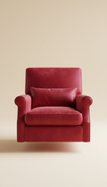 Crimson Silk Velvet Accent Chair