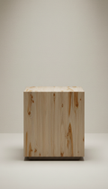 Brushed Wood Side Table with Tapered Legs