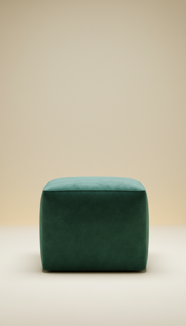 Jade Velvet Upholstered Ottoman